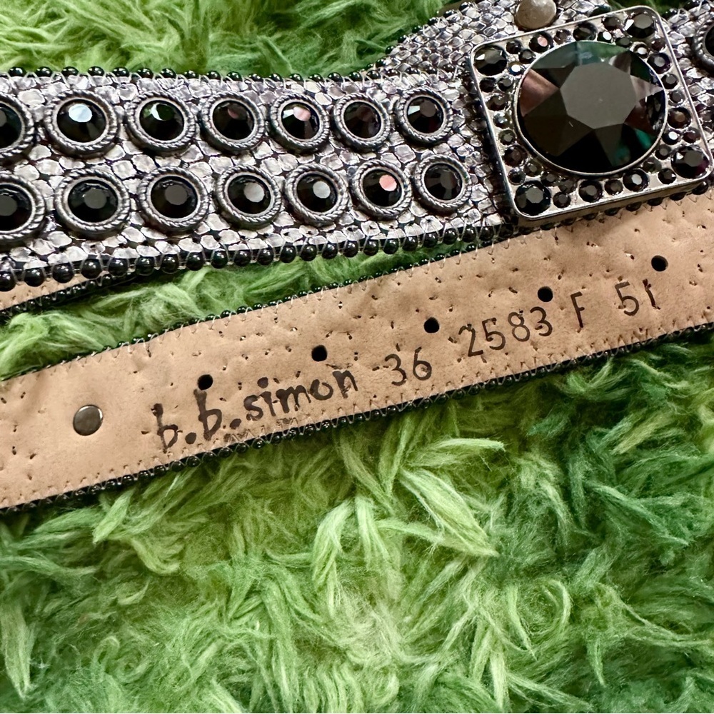 Like new black studded BB Simon belt - Picture 4 of 5